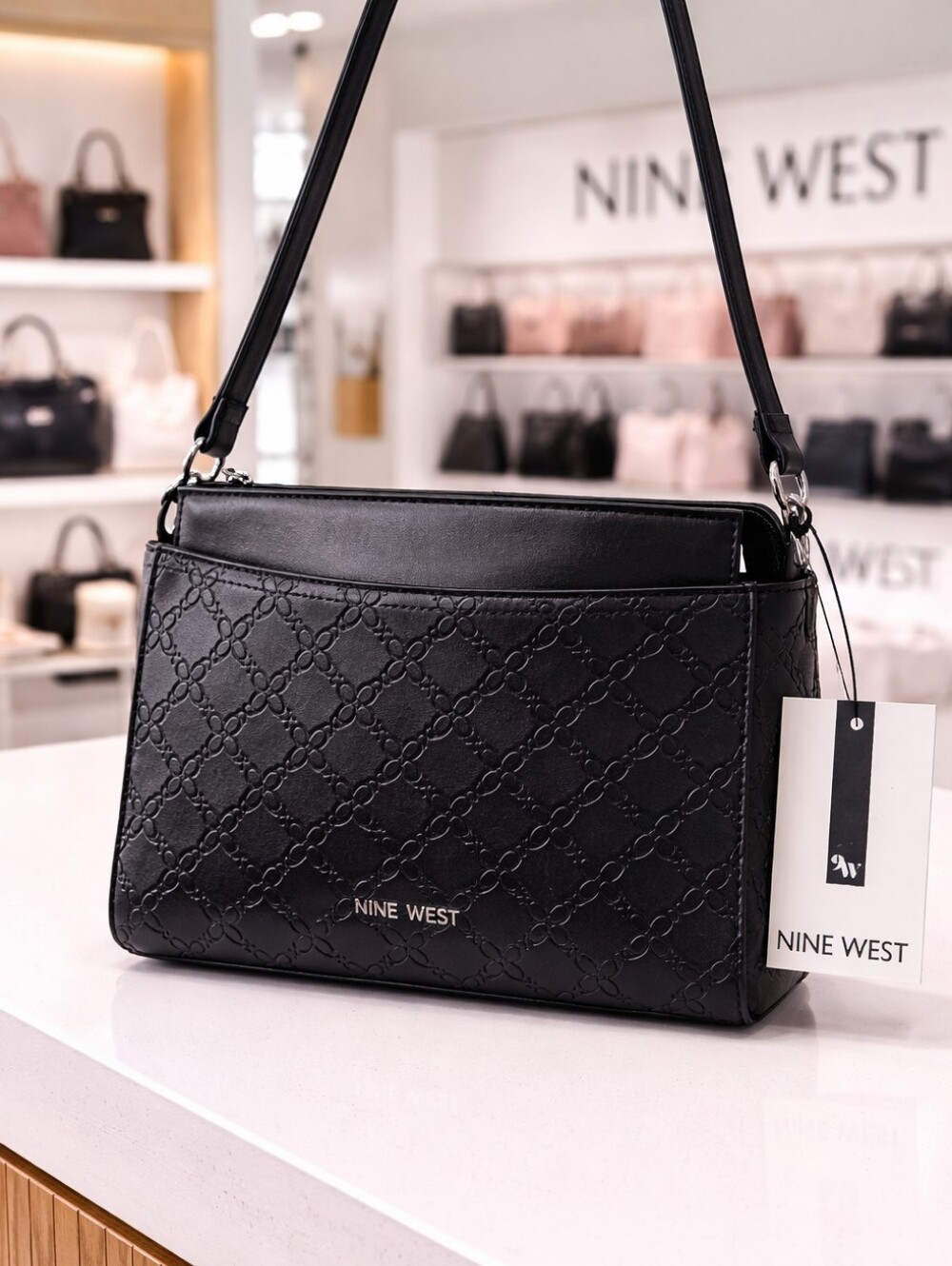 Nine West Black Embossed Crossbody Bag & Wallet 2PC SET - NWT